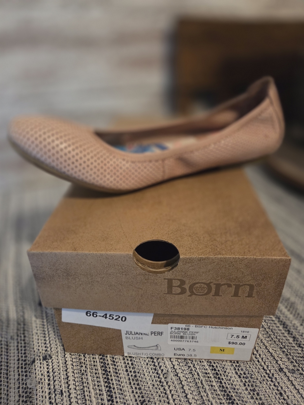 Born Julianne Blush Perforated Ballet Flat - Blush